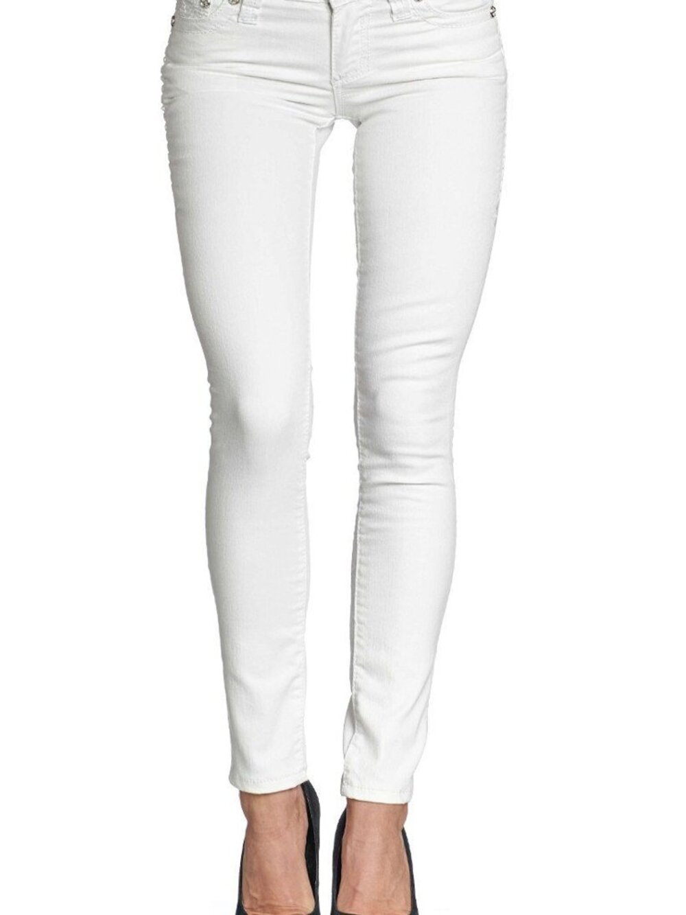 Affliction Raquel Tara White 111SK047 Skinny Fit Fashion Denim Jeans For Women